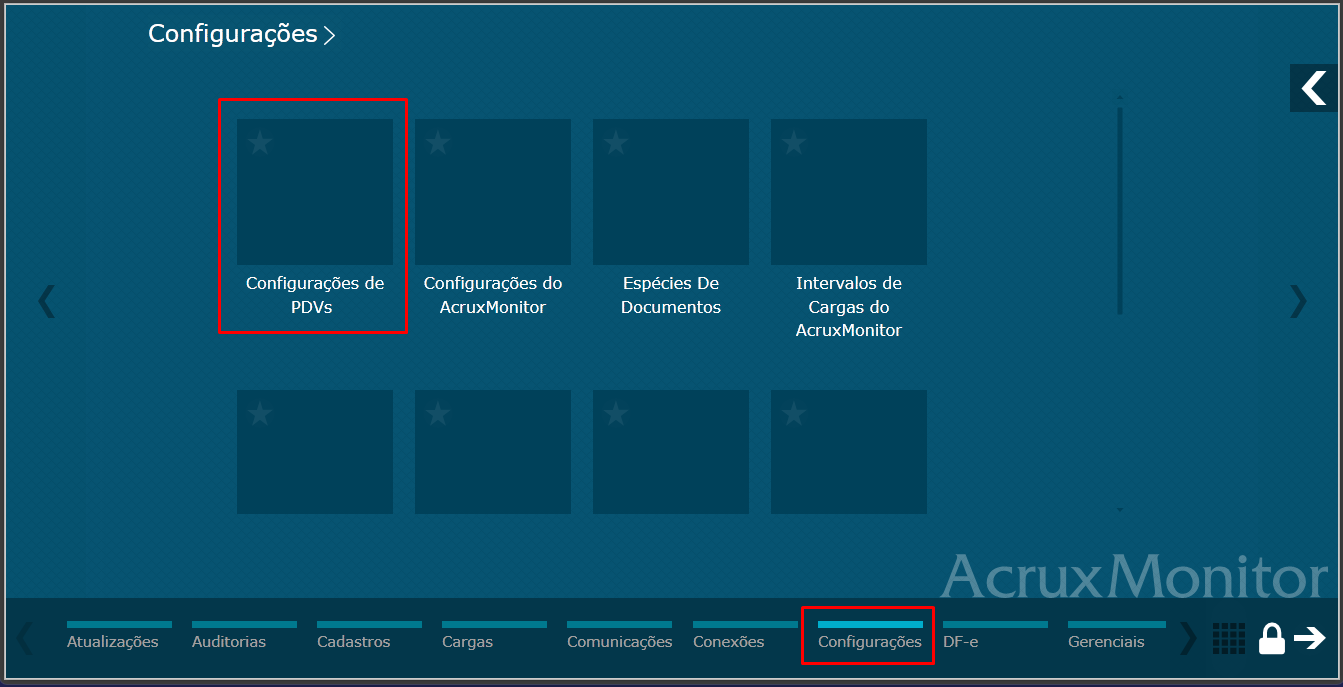 Imagem 9 - Menu Configurações