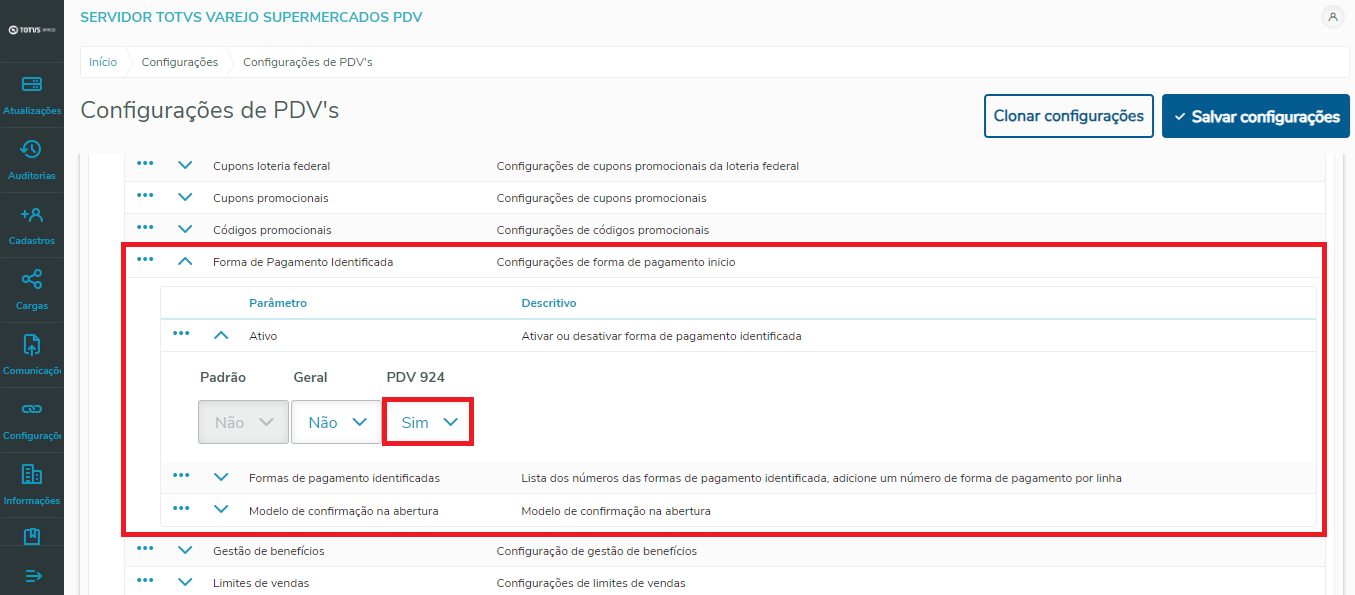 Imagem 10 - Forma de pagamento identificada.